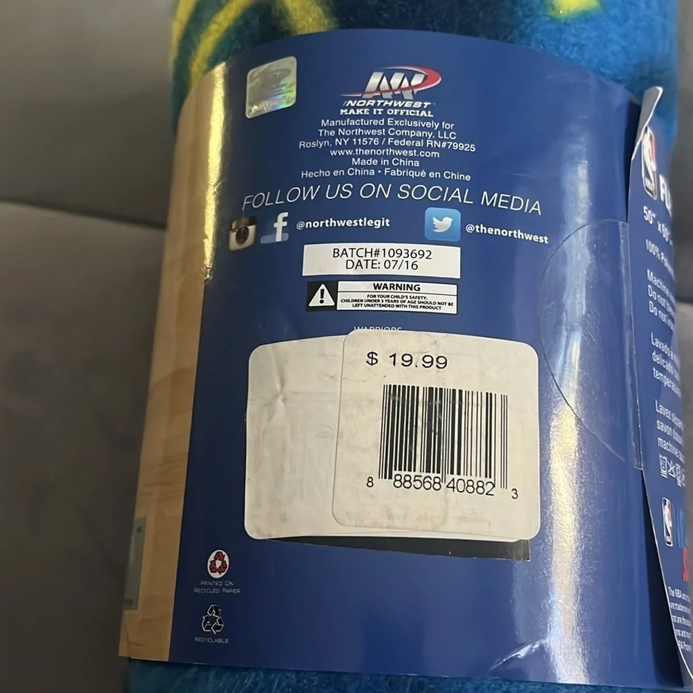 “NBA- Fleece Throw Golden State Warriors”